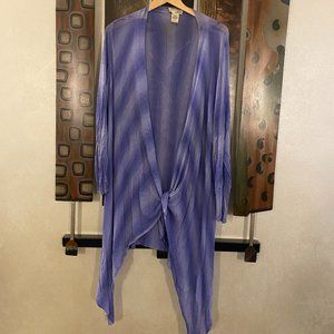 Long cardigan in shades of purple by Attitudes.  L